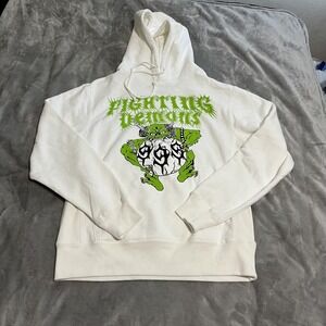 Vlone x Juice WRLD Hoodie Mens Medium White Green Fighting Demons 999‎ V Graphic